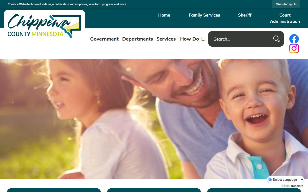 Chippewa County website showing death records services