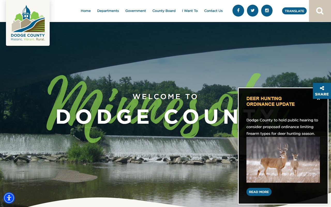 Dodge County recorder website with death record information