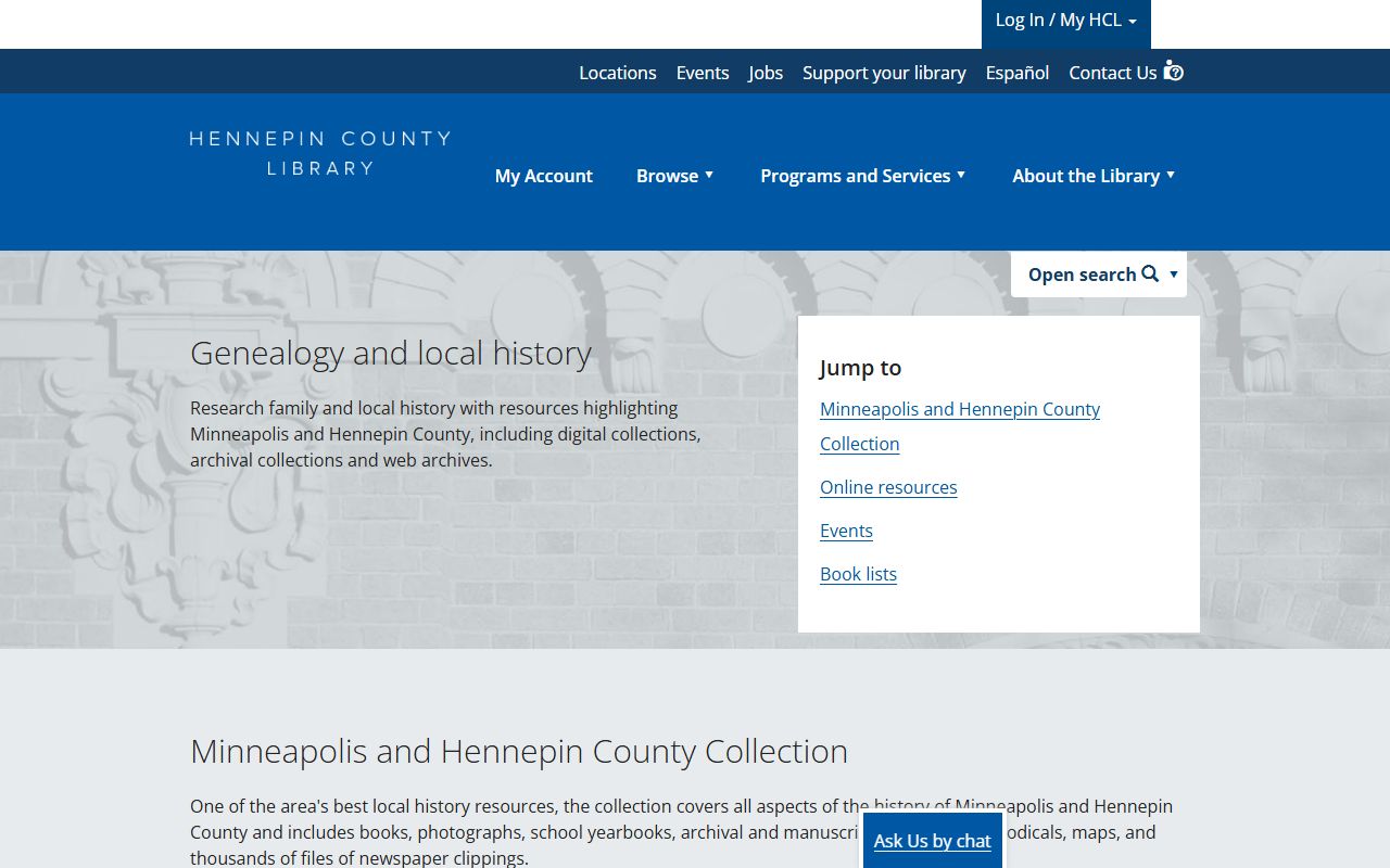 Hennepin County Library genealogy resources for death records research