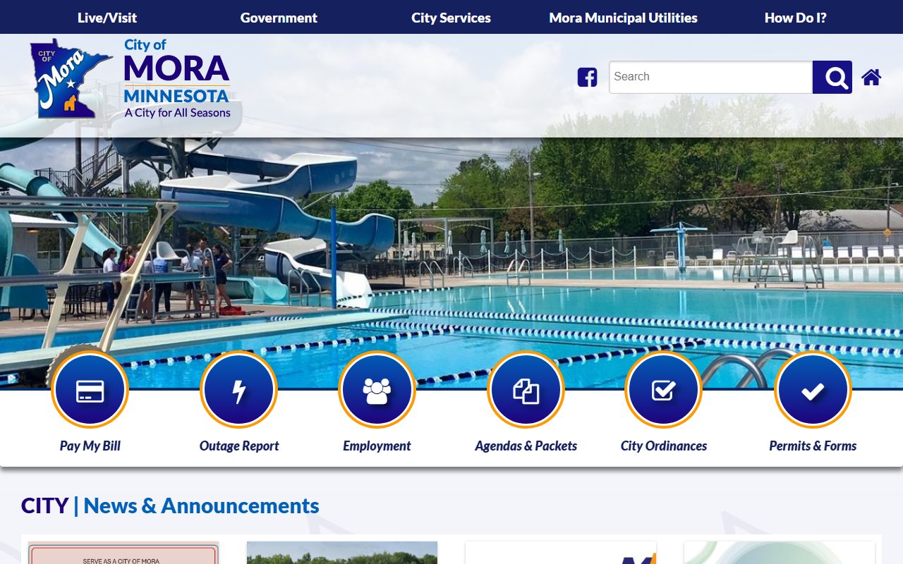 Mora city website for Kanabec County death records