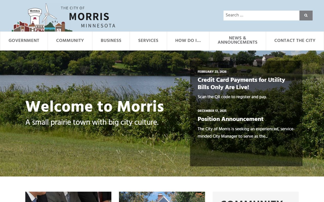 City of Morris website related to Stevens County death records