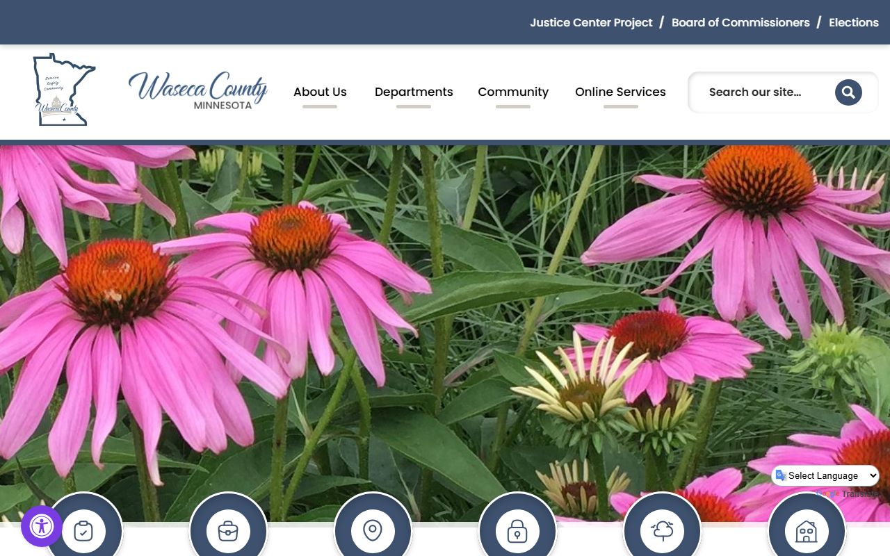Waseca County website showing recorder and vital records services
